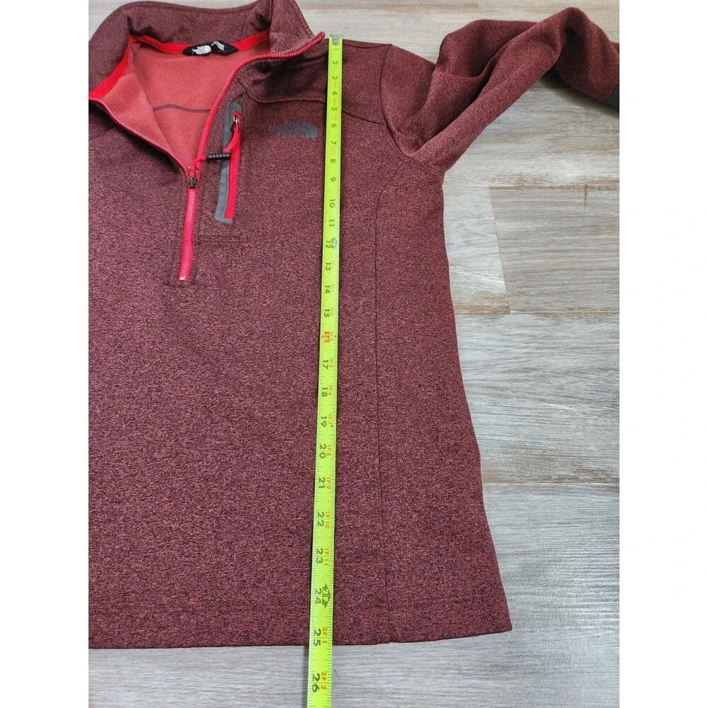 The North Face 1/4 Zip Pullover Jacket Red Heather Stretch Mens M EUC Canyonland